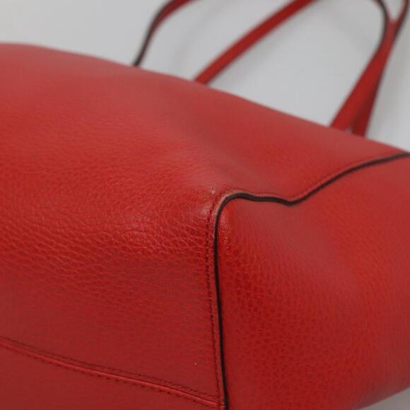 GUCCI Tote Bag Leather Red Gold - Picture 10 of 16